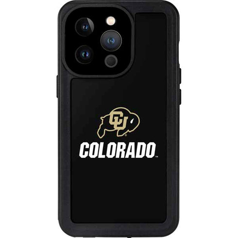 University of Colorado CU Logo on Black iPhone 15 Pro Waterproof Case